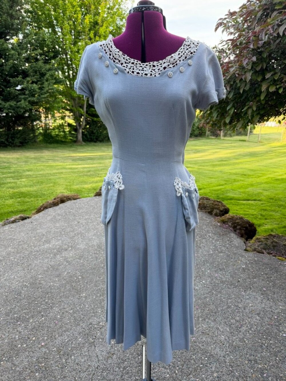 Linen 40's fit & flare midi dress